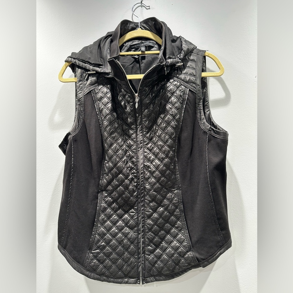 White House Black Market Quilted Black Vest